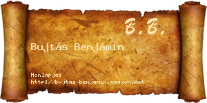 Bujtás Benjámin névjegykártya